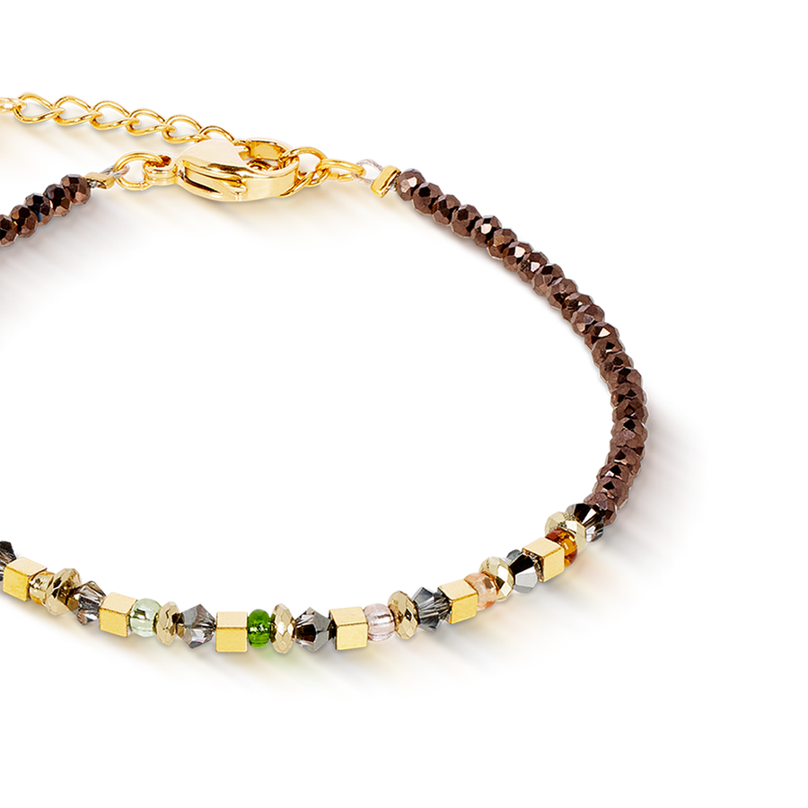 Bracciale golden Whisper marrone-oliva