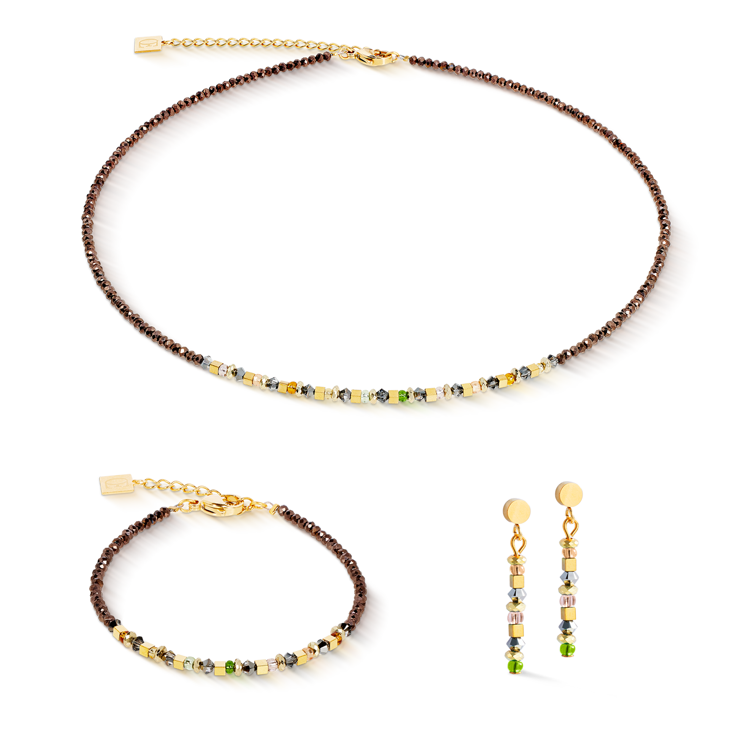 Bracciale golden Whisper marrone-oliva