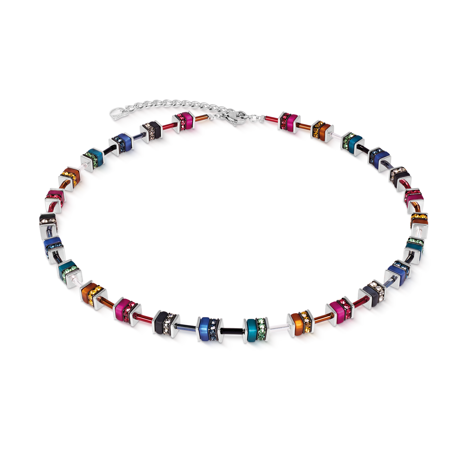 Collana GeoCUBE® classic Polaris & Strass multicolore Winter