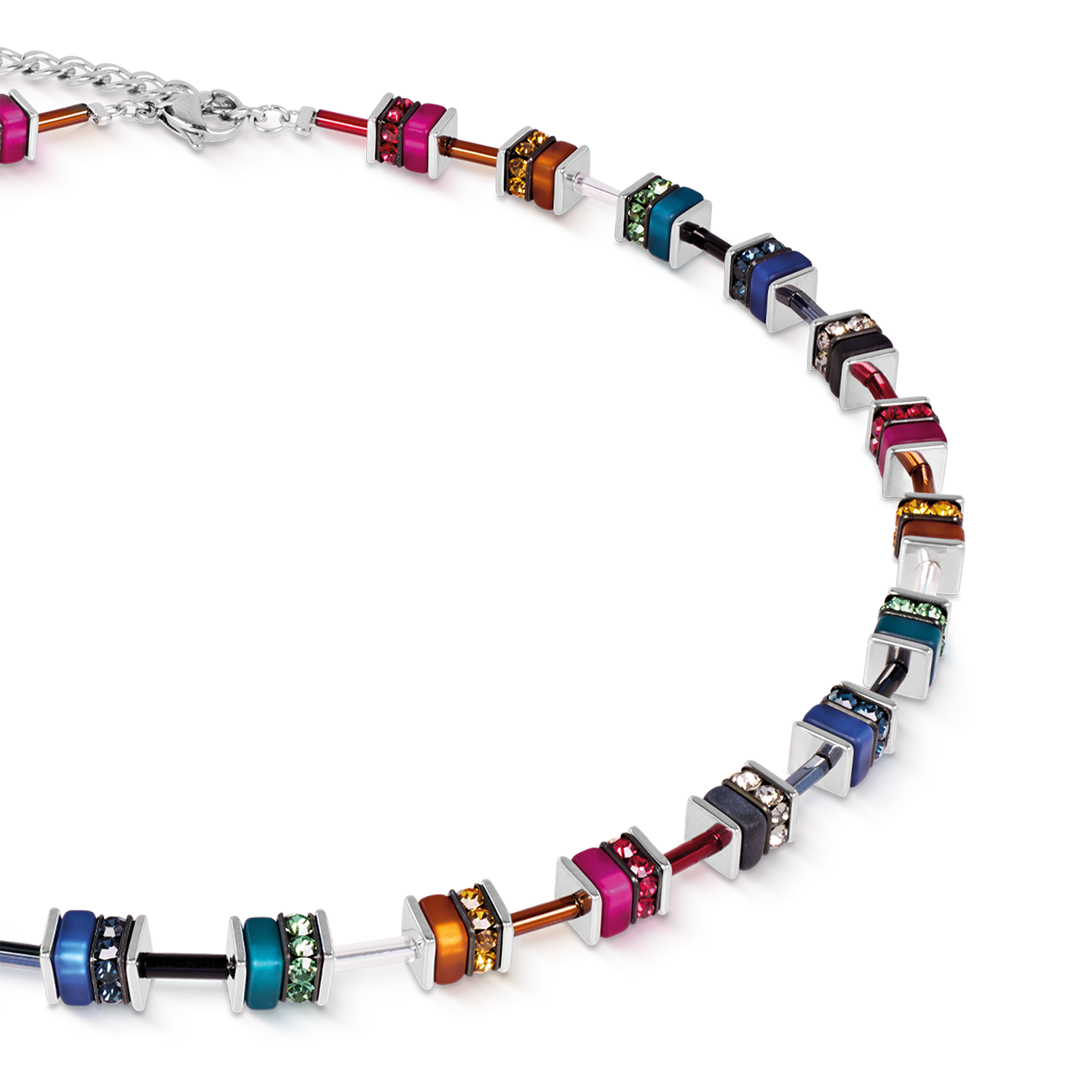Collana GeoCUBE® classic Polaris & Strass multicolore Winter