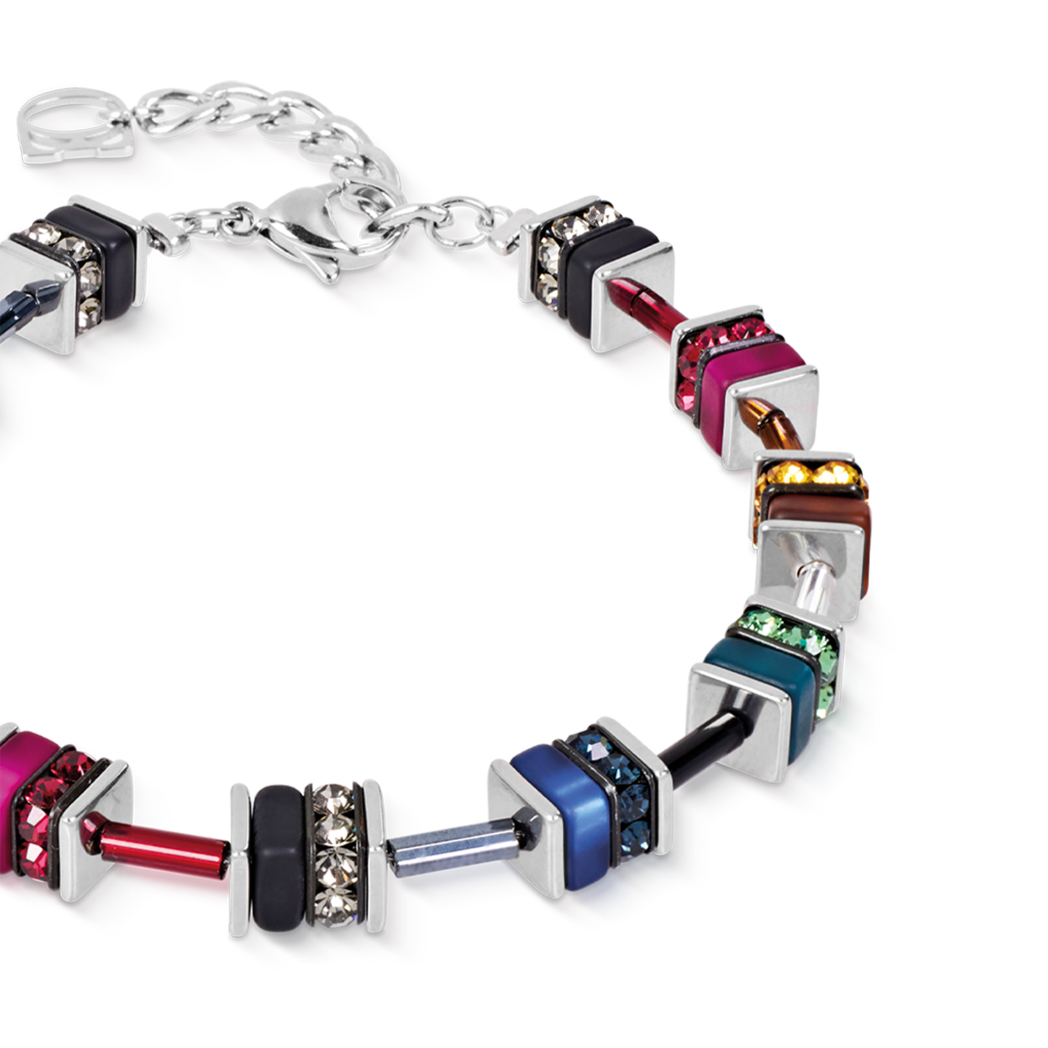 Bracciale GeoCUBE® classic Polaris & Strass multicolore Winter