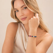 COEUR DE LION Bracciale GeoCUBE® classic Polaris & Strass multicolore Winter – indossato