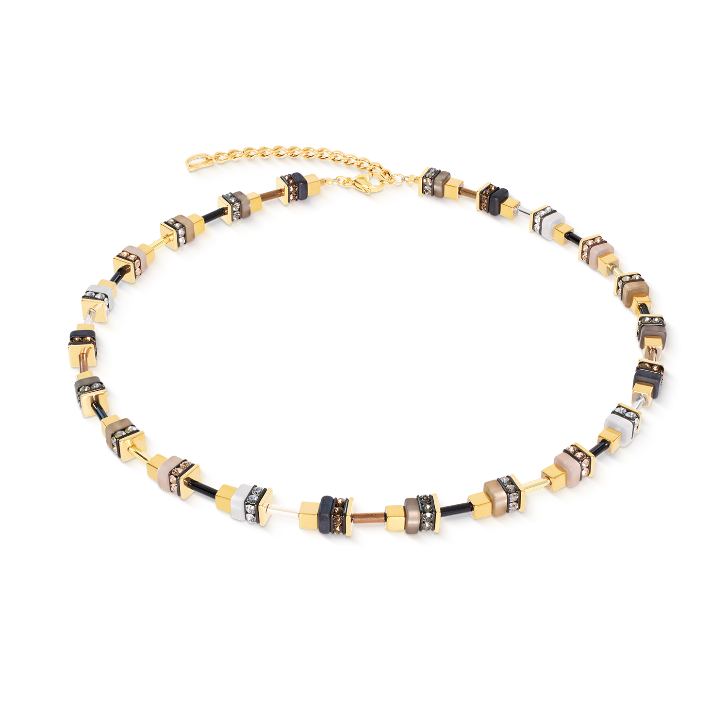 Collana Urban Nature Cube beige-oro