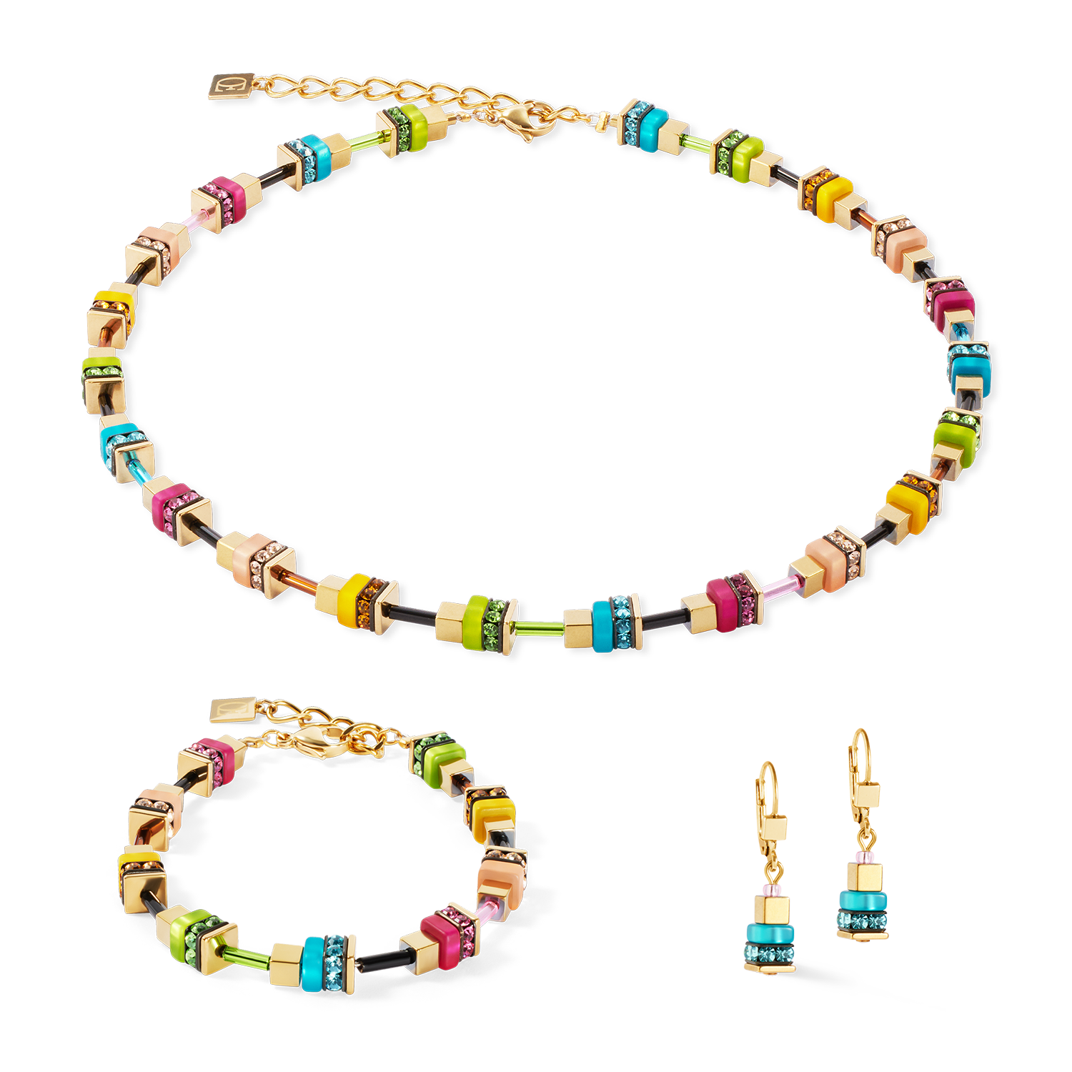 Orecchini Boho Sunset Cube rainbow
