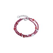 Joyful Colours Flex Bracciale argento-rosso