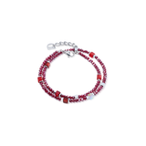 Joyful Colours Flex Bracciale argento-rosso