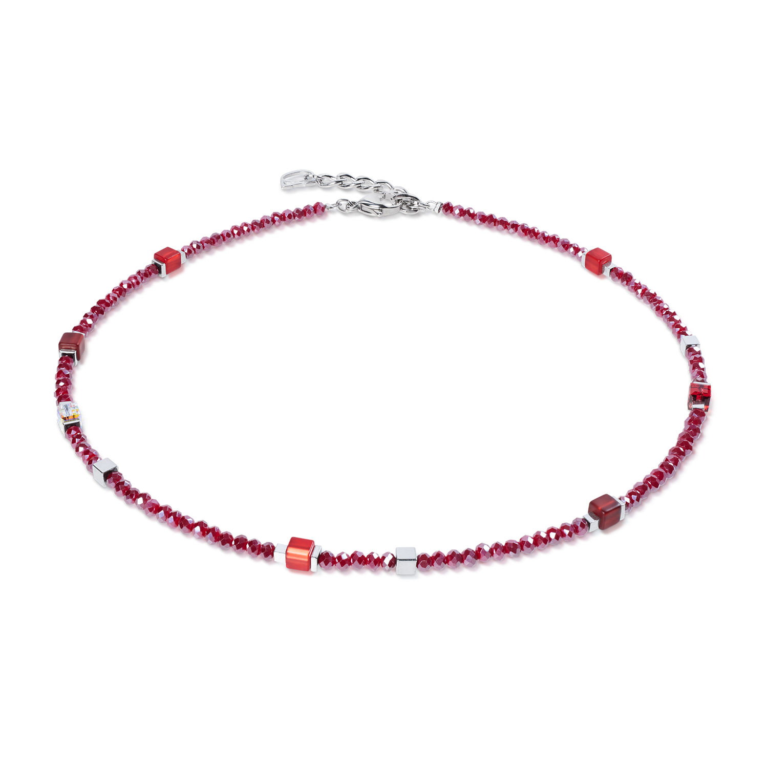 Joyful Colours Flex Bracciale argento-rosso