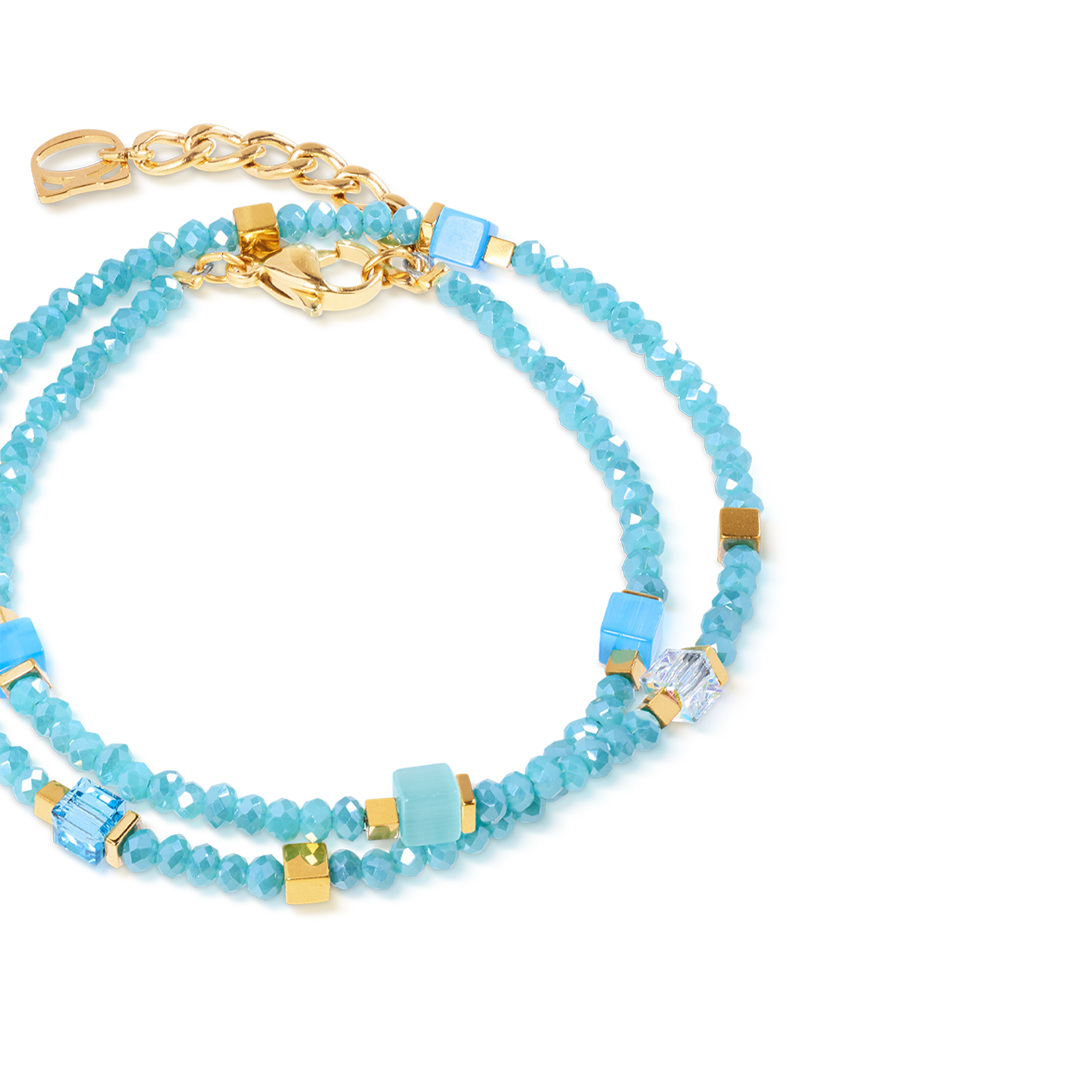 Joyful Colours Flex Bracciale oro-turchese