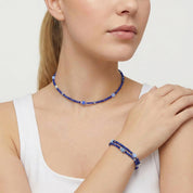 COEUR DE LION Joyful Colours Flex Bracciale argento-blu – indossato