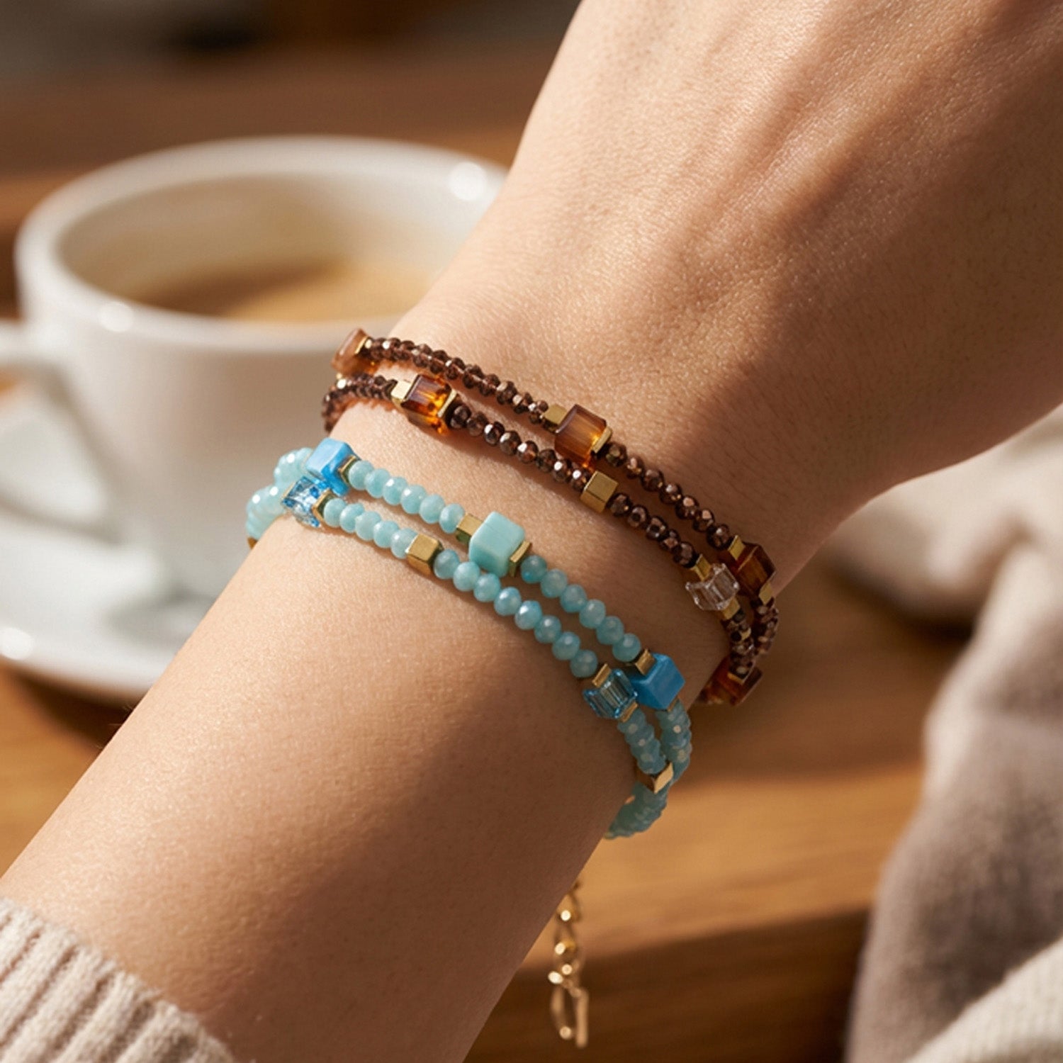 Joyful Colours Flex Bracciale oro-marrone