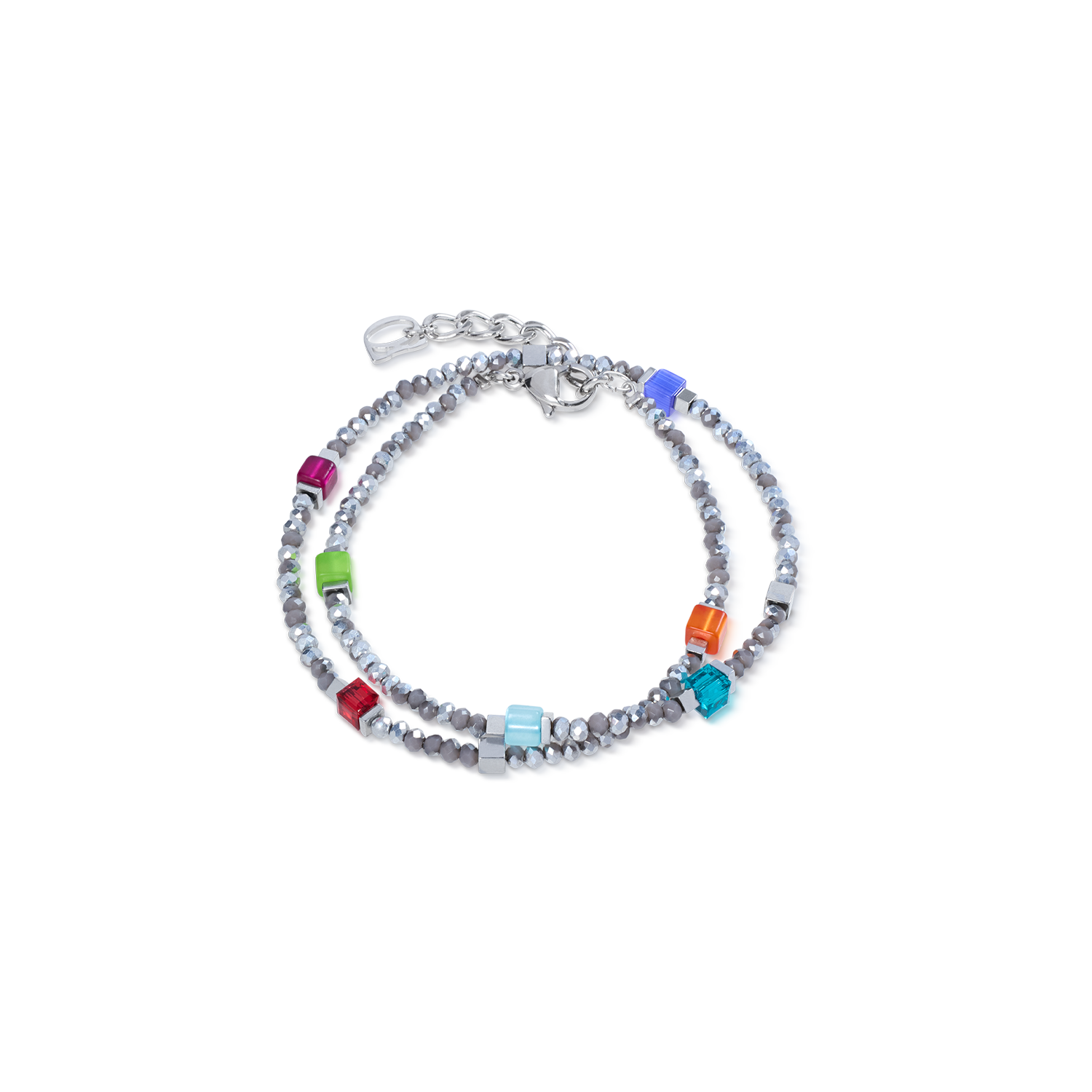 Joyful Colours Flex bracciale argento-multicolore