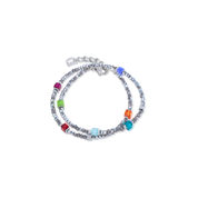 Joyful Colours Flex bracciale argento-multicolore