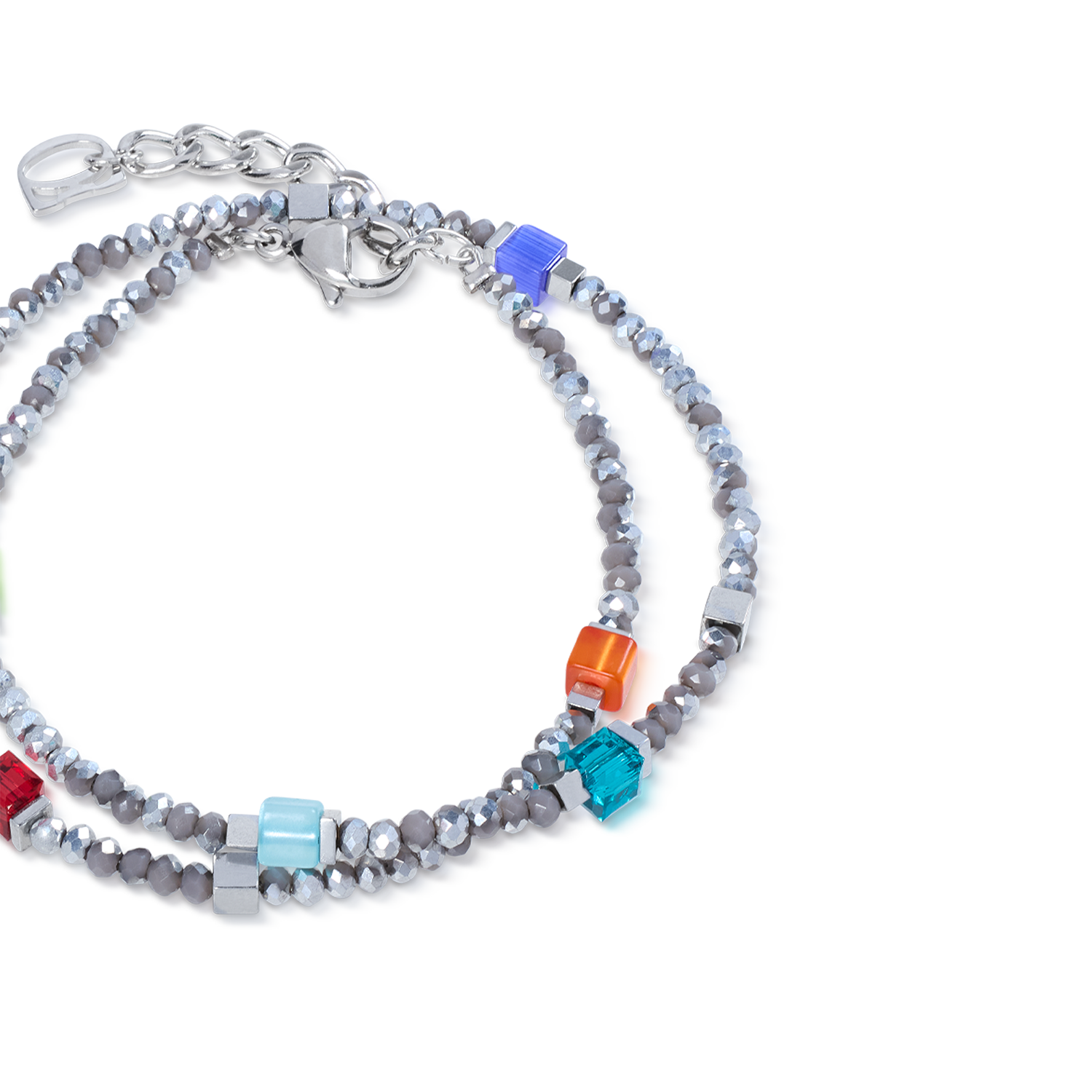 Joyful Colours Flex bracciale argento-multicolore