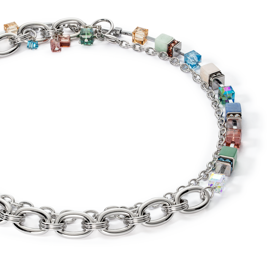 Collana GeoCUBE® Statement Precious Chunky Chain Multiwear 35 multicolor