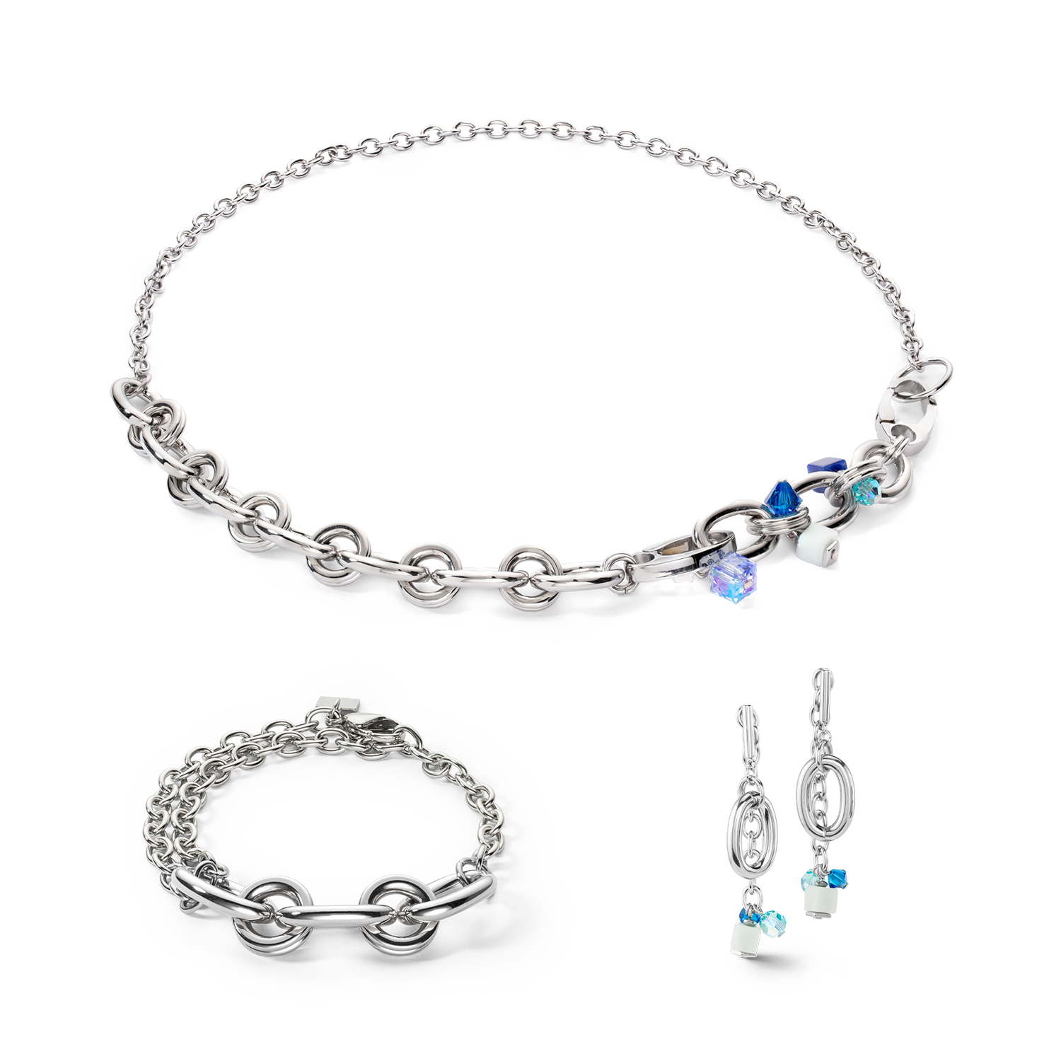 Orecchini Neptune's Treasure argento-blu
