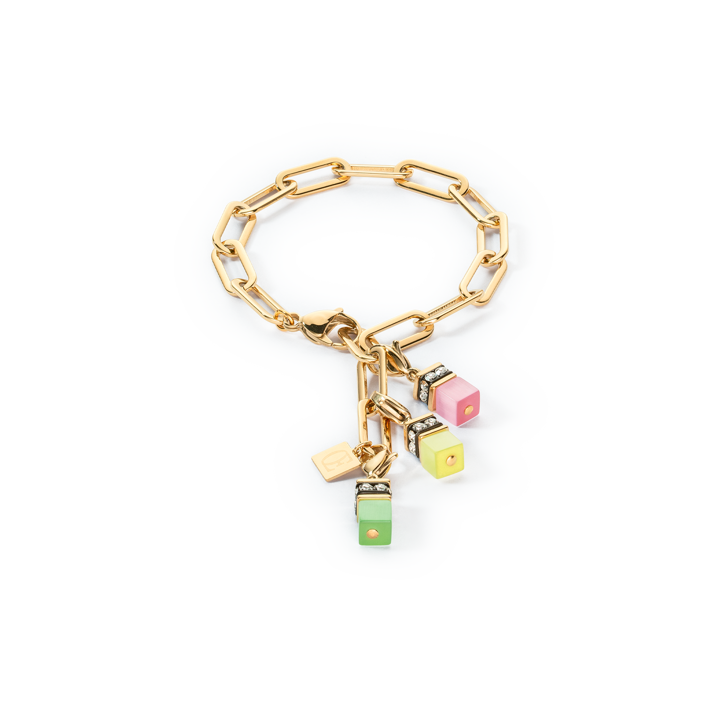 Bracciale Happy Iconic Cube Charms oro-pastello