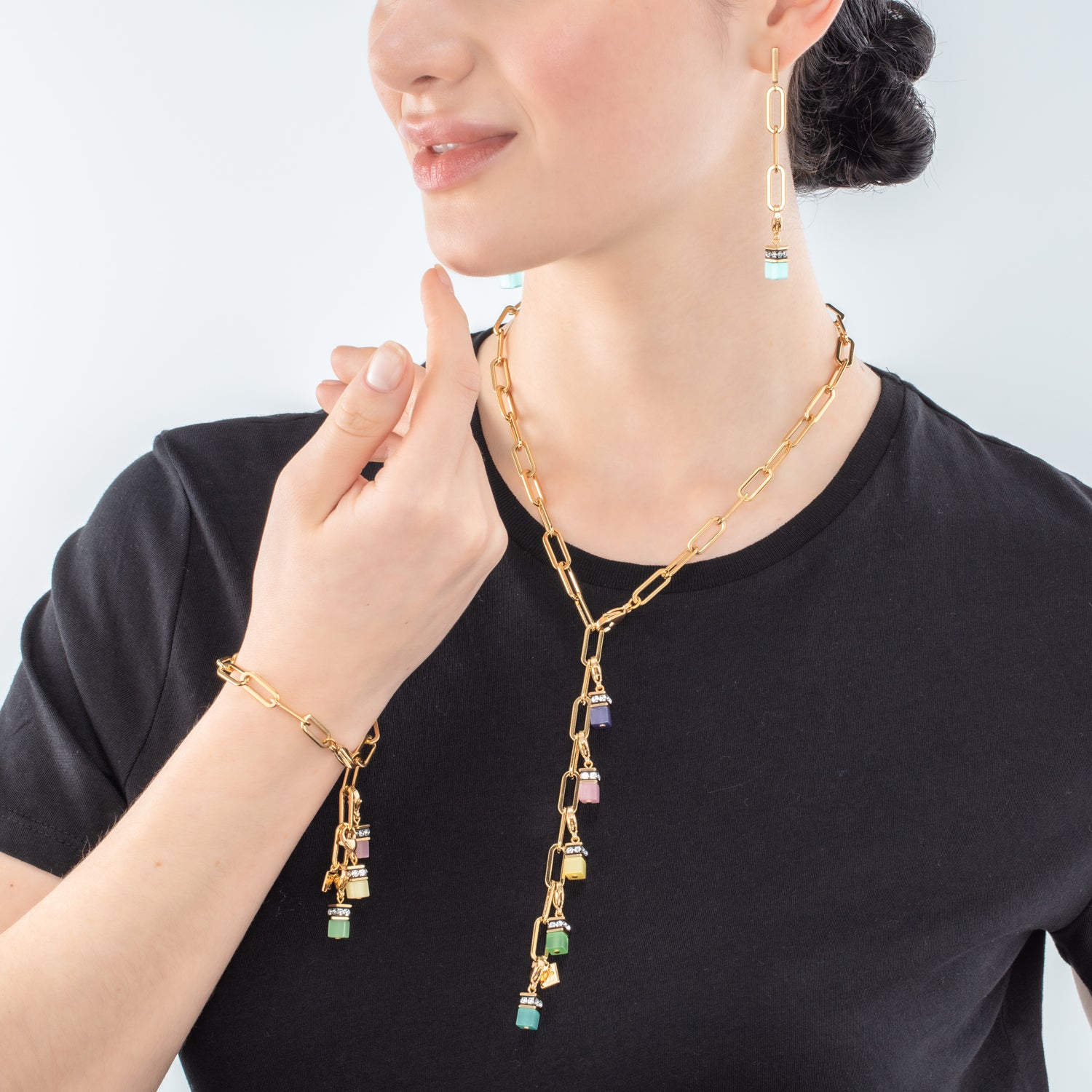 Bracciale Happy Iconic Cube Charms oro-pastello