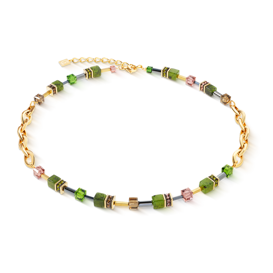 Collana GeoCUBE® Chunky Chain oro-verde