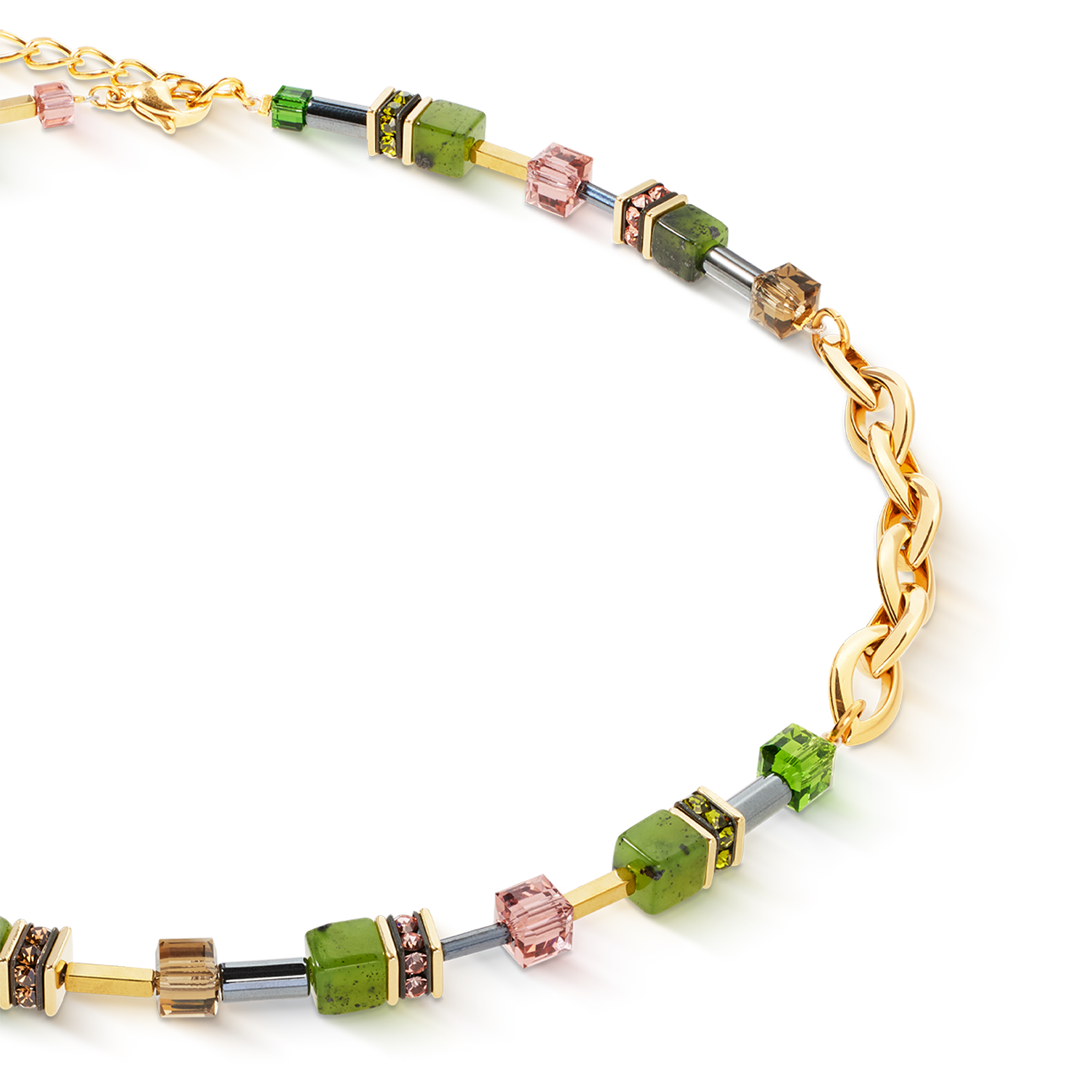 Collana GeoCUBE® Chunky Chain oro-verde