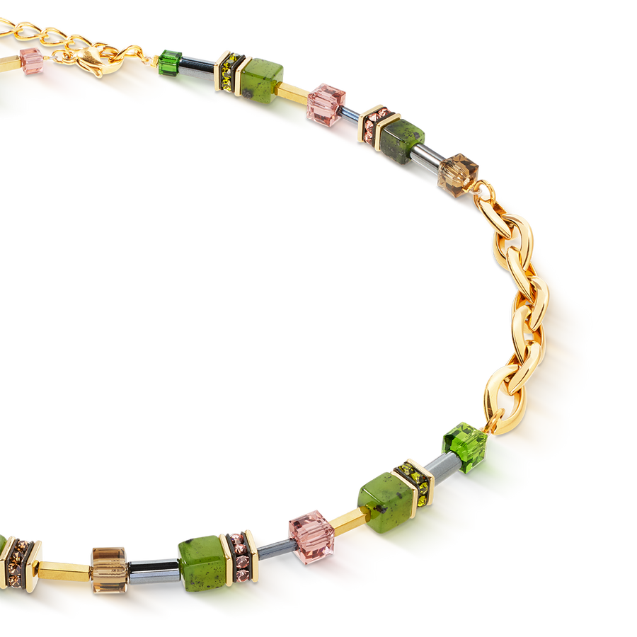 Collana GeoCUBE® Chunky Chain oro-verde