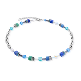 Collana GeoCUBE® Chunky Chain argento-blu