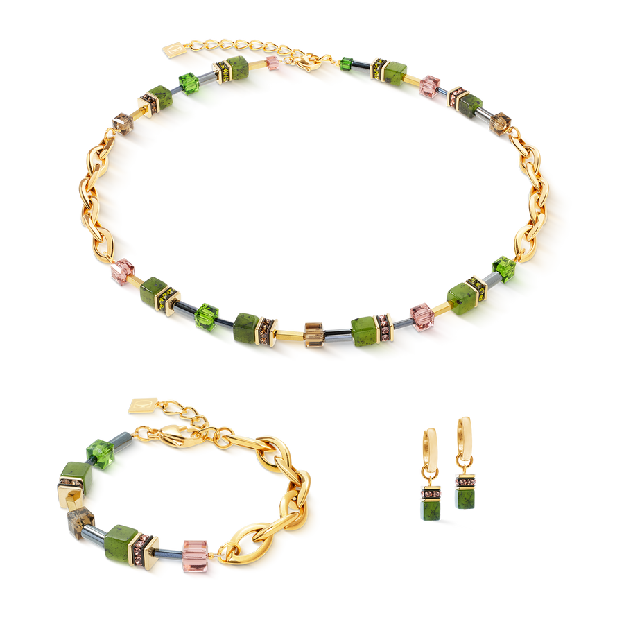 Creole GeoCUBE® Chunky Chain verde-oro