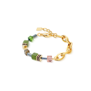 Bracciale GeoCUBE® Chunky Chain verde-oro