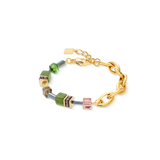 Bracciale GeoCUBE® Chunky Chain verde-oro