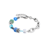 Bracciale GeoCUBE® Chunky Chain argento-blu