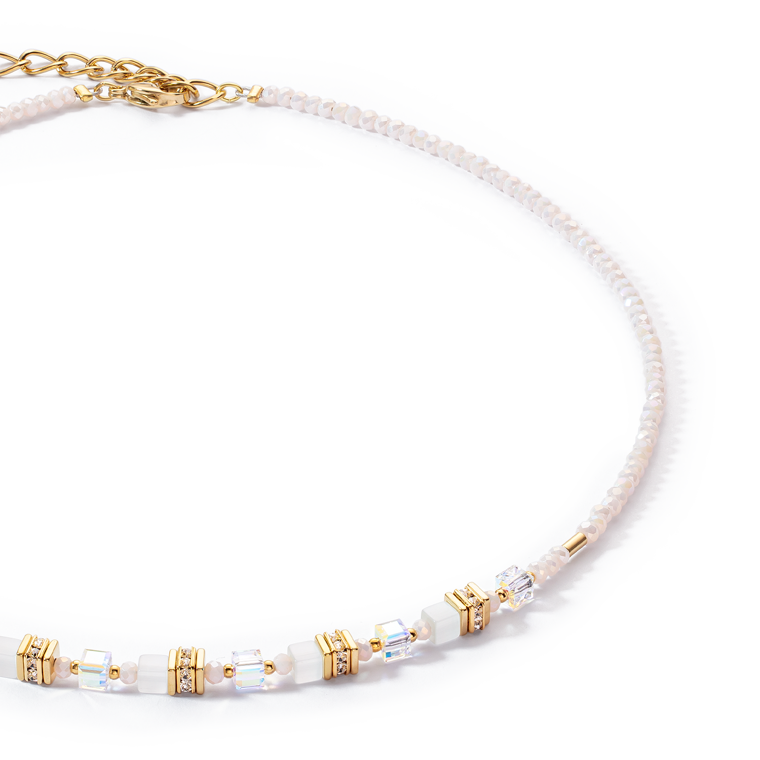 Collana Mini Cubes oro-bianco