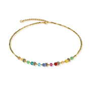 Collana Mini Cubes multicolore rainbow oro