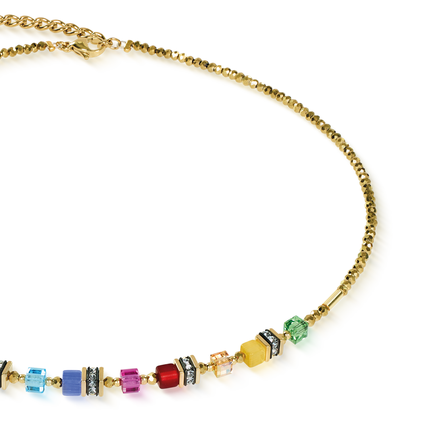Collana Mini Cubes multicolore rainbow oro