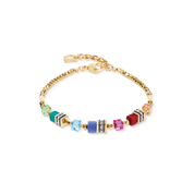 Bracciale Mini Cubes multicolore rainbow oro