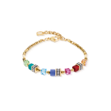 Bracciale Mini Cubes multicolore rainbow oro
