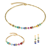 Bracciale Mini Cubes multicolore rainbow oro