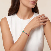 COEUR DE LION Bracciale Mini Cubes multicolore rainbow oro – indossato