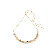 Collana Dancing Crystals oro-beige