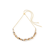 Collana Dancing Crystals oro-beige
