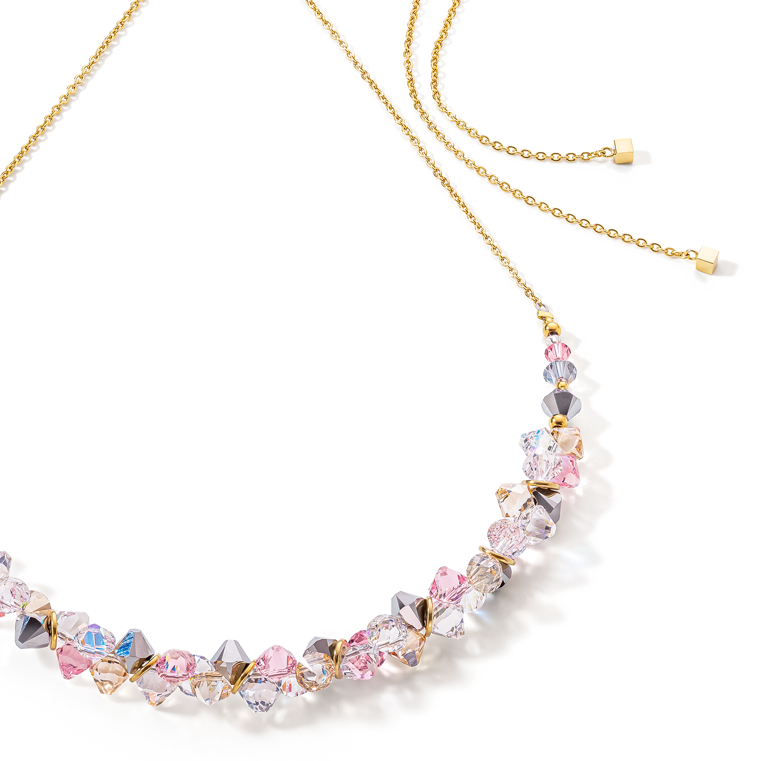Collana Dancing Crystals oro rosa chiaro