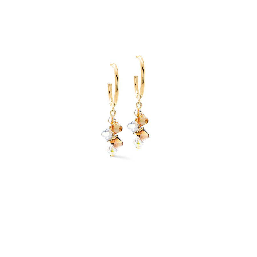 Orecchini Dancing Crystals oro-beige