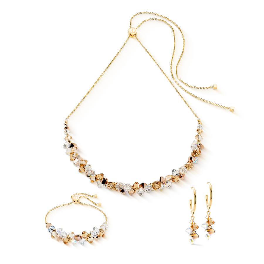 Orecchini Dancing Crystals oro-beige