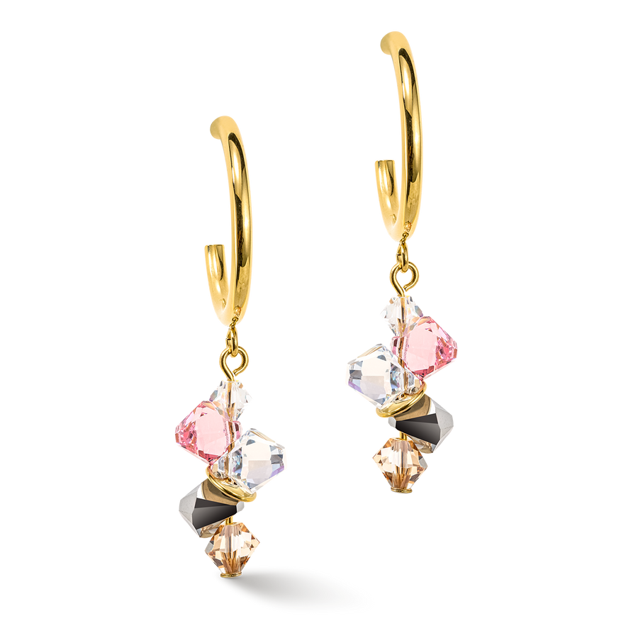 Orecchini Dancing Crystals oro rosa chiaro