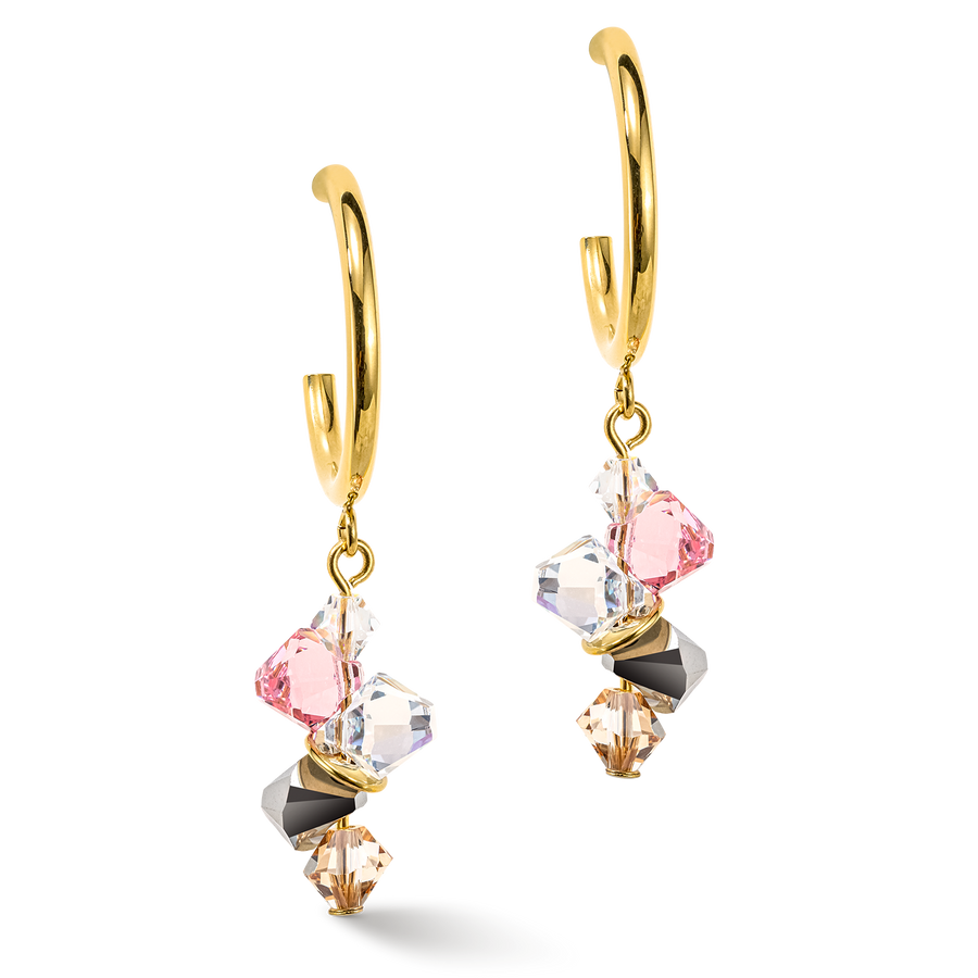 Orecchini Dancing Crystals oro rosa chiaro