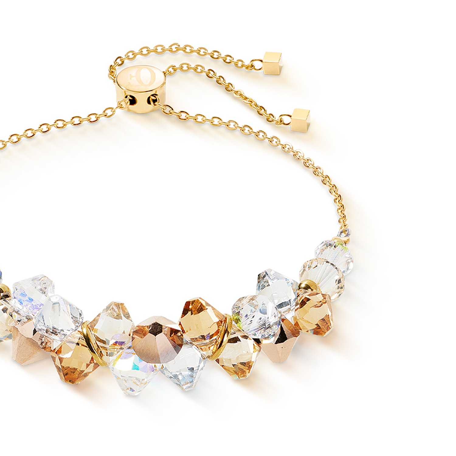 Bracciale Dancing Crystals oro-beige