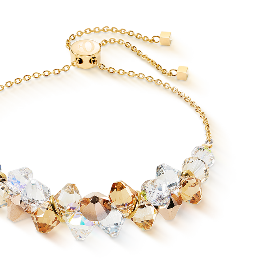 Bracciale Dancing Crystals oro-beige