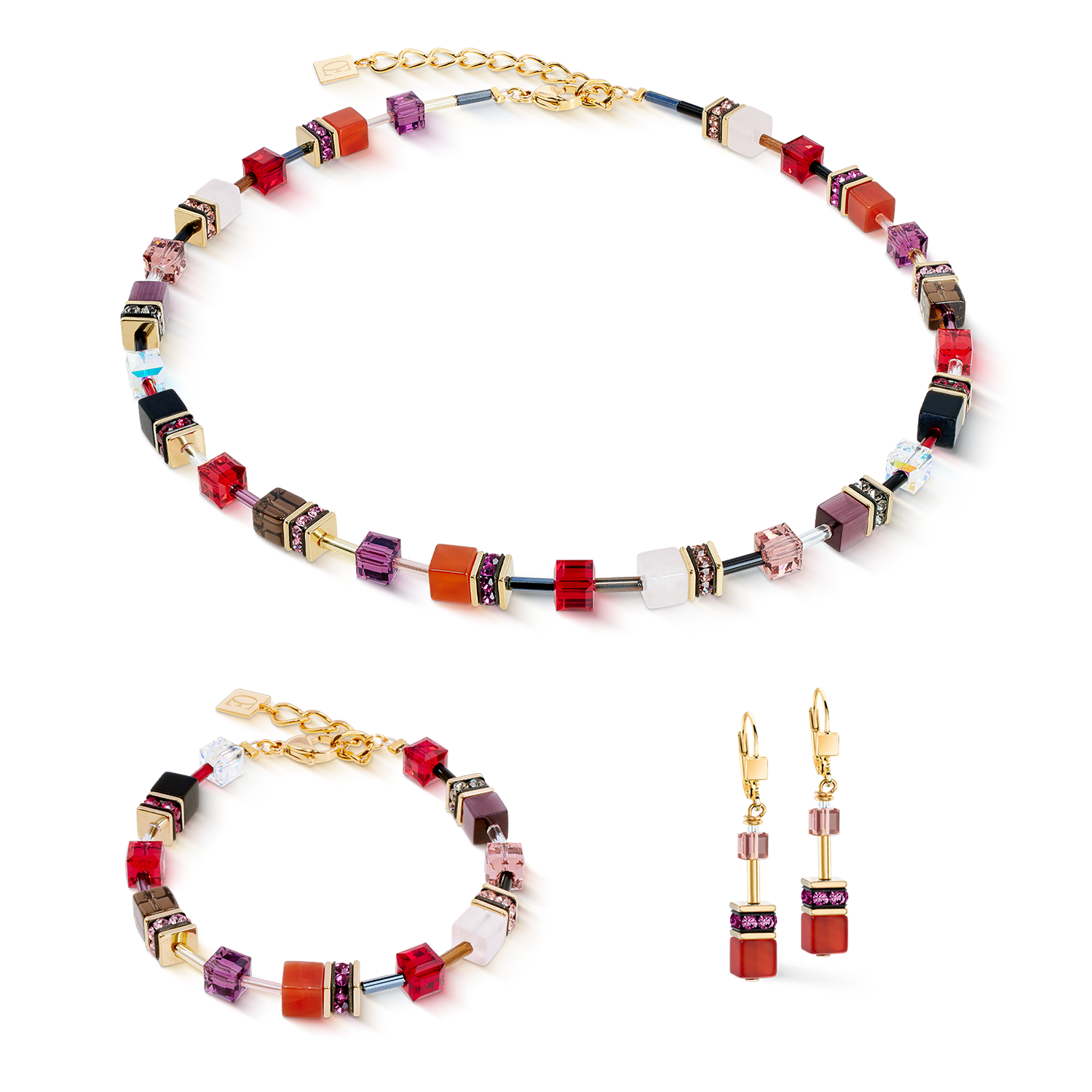 Collana GeoCUBE® Iconic Precious Festive rosso