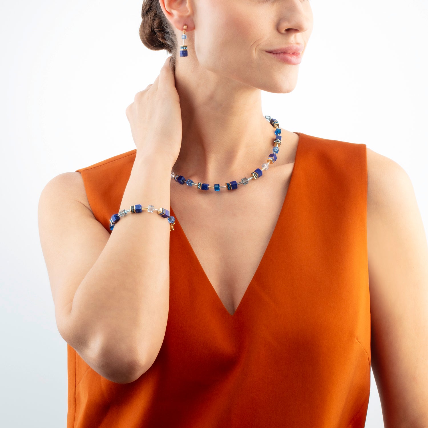 Collana GeoCUBE® Iconic Precious blu