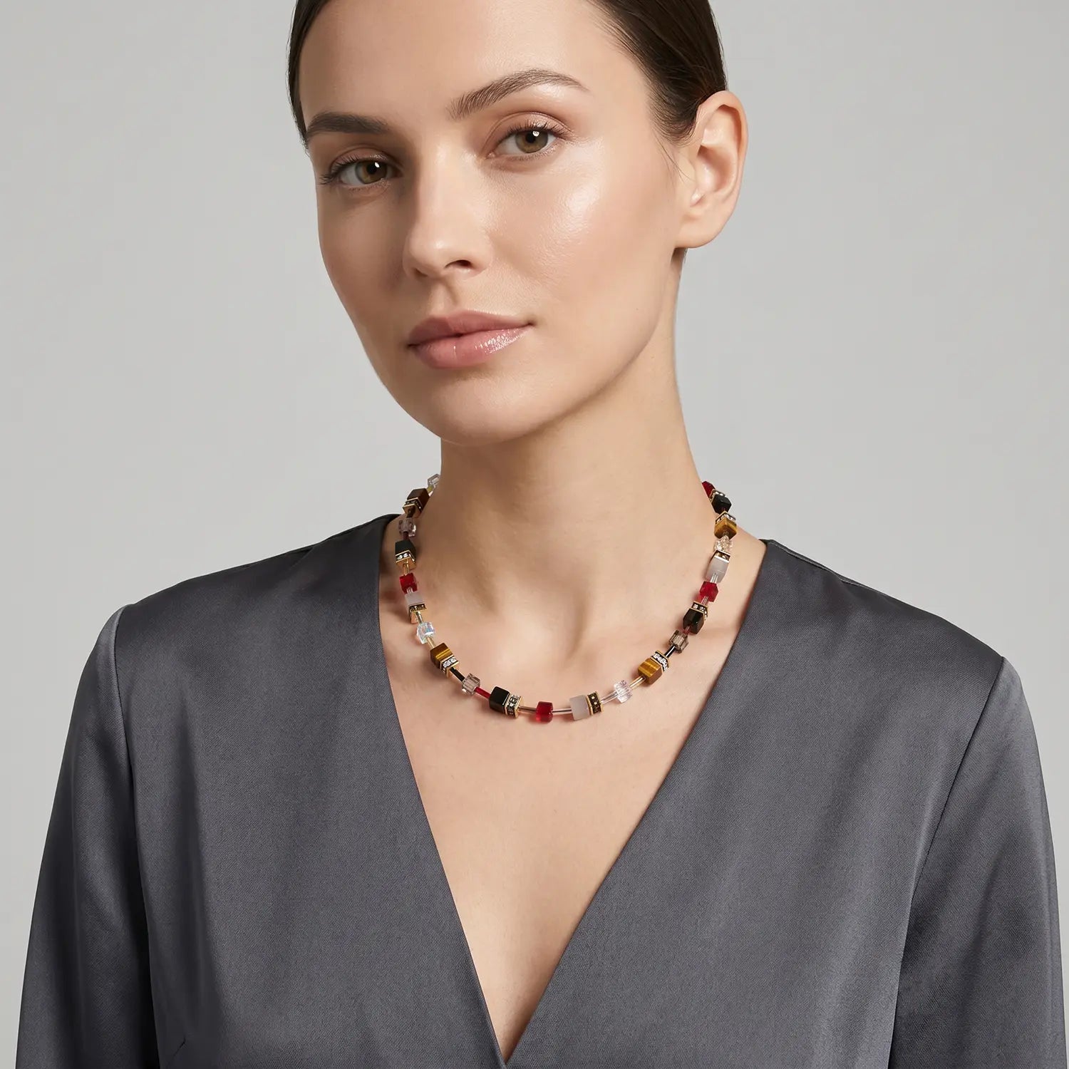 COEUR DE LION Collana GeoCUBE® Iconic Precious Rustic Luxe – indossato