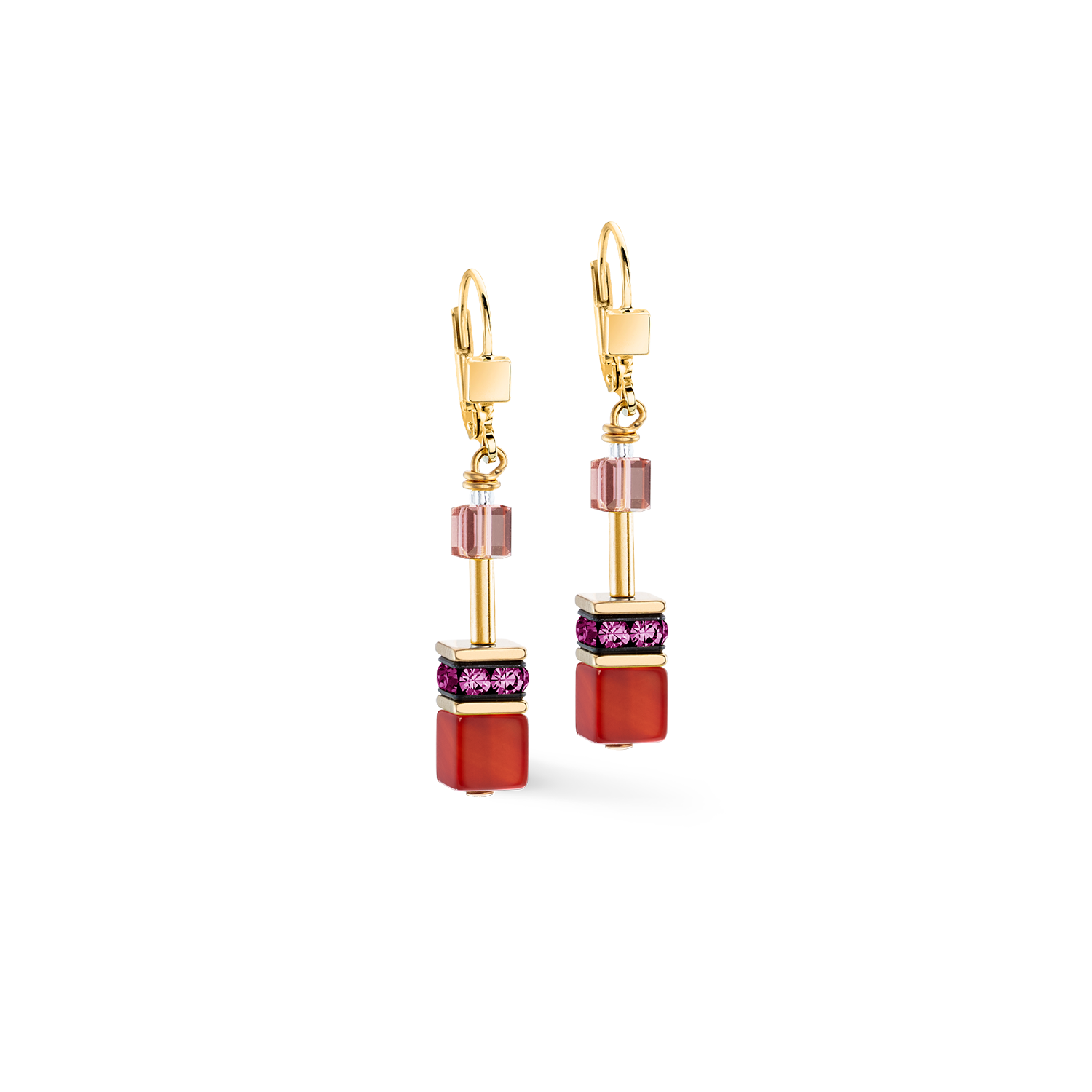 Orecchini GeoCUBE® Iconic Precious Festive rosso