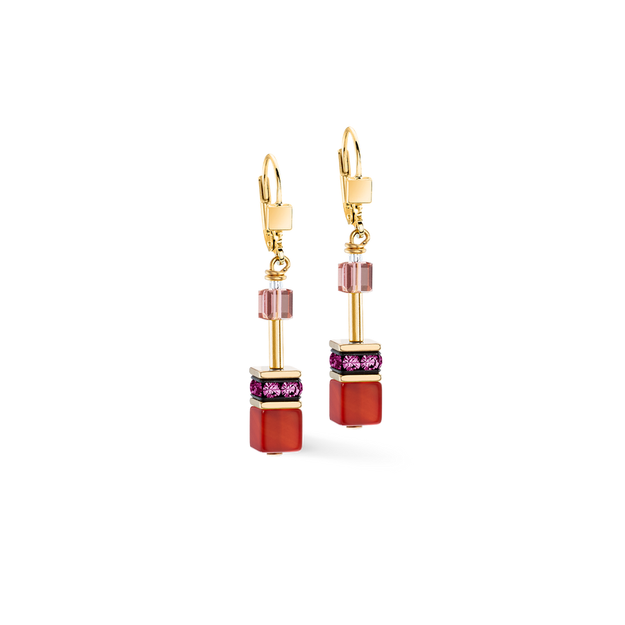 Orecchini GeoCUBE® Iconic Precious Festive rosso